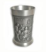 Tinne beker Grenningloh met reliëf / 3d beeldje antiek, Antiek en Kunst, Antiek | Tin, Ophalen of Verzenden