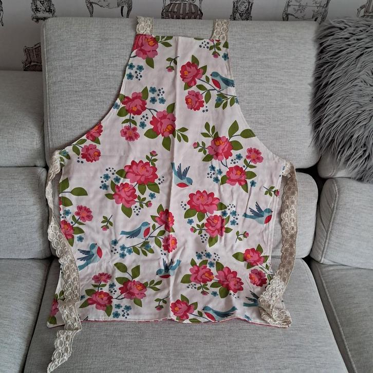 Handgemaakt tweezijdig keukenschort kookschort hergebruikt, Huis en Inrichting, Keuken | Textiel, Nieuw, Schort, Rood, Ophalen of Verzenden