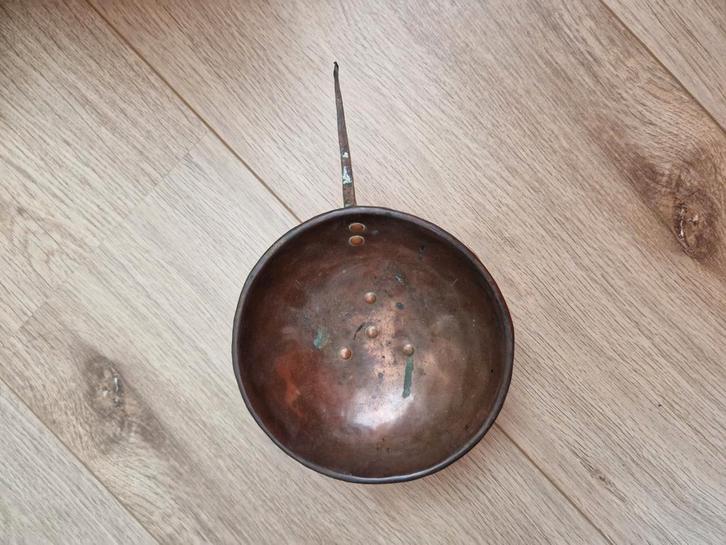 Antiek object koper schaaltje lepel pan kaarshouder, Antiek en Kunst, Antiek | Koper en Brons, Ophalen of Verzenden