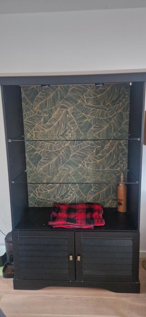 glazen vitrinekast, Huis en Inrichting, Kasten | Vitrinekasten, Gebruikt, 25 tot 50 cm, Ophalen