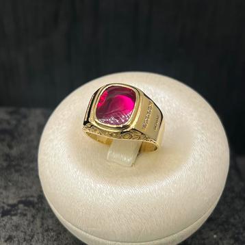 14 karaats gouden ring robijn steen rood heren beschikbaar voor biedingen