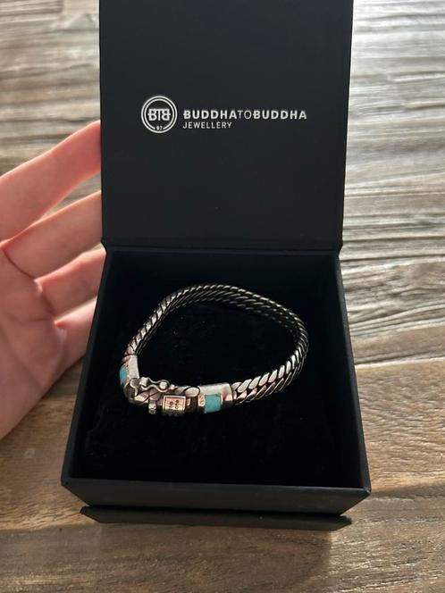 Buddha to Buddha Ben Stone Turquoise Armband, Sieraden, Tassen en Uiterlijk, Armbanden, Zo goed als nieuw, Zilver, Zilver, Ophalen of Verzenden