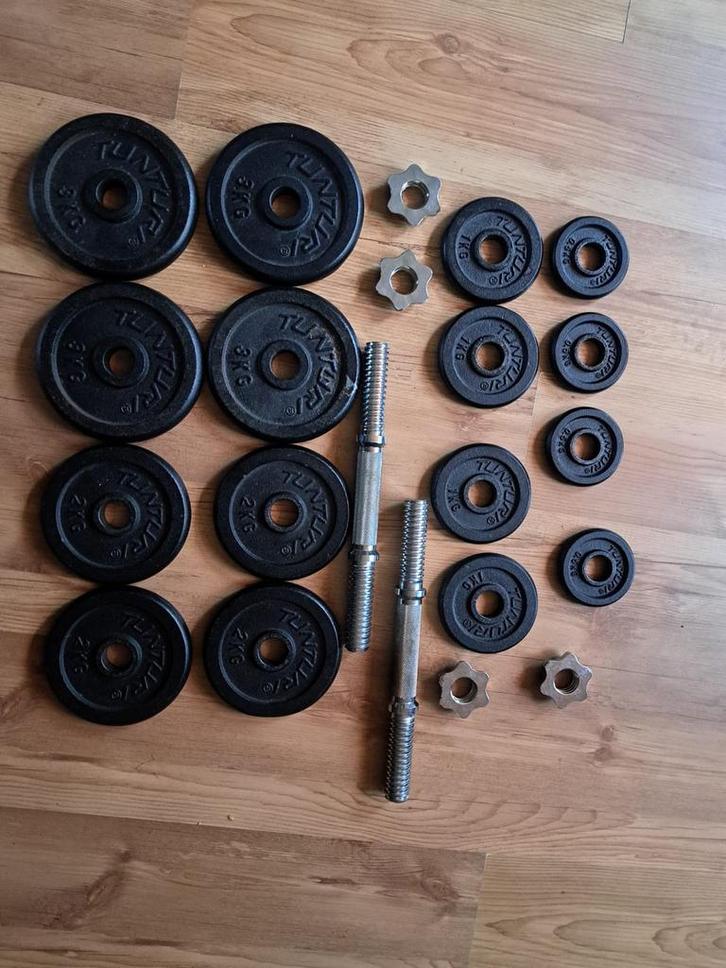 Tunturi Dumbellset, Sport en Fitness, Fitnessmaterialen, Gebruikt, Halterset, Armen, Ophalen of Verzenden
