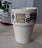 Mok - beker - melkbeker - gardener friends - jet ter steege, Gebruikt, Keramiek, Ophalen of Verzenden, Overige stijlen