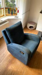 Natuzzi relaxfateuil donkerblauw 85x80x78cm., Ophalen, Gebruikt, 75 tot 100 cm, Metaal