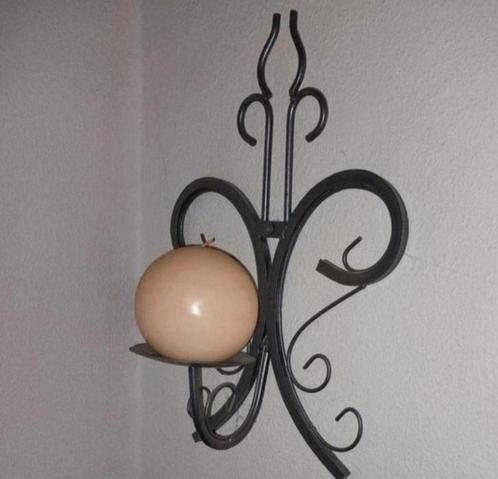 2x Wandkandelaar kandelaar brocante grijs 45/40cm ehv5655, Huis en Inrichting, Lampen | Wandlampen, Zo goed als nieuw, Ophalen of Verzenden
