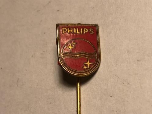 Emaille PHILIPS Speld (Rood/Messingkleur)., Verzamelen, Speldjes, Pins en Buttons, Zo goed als nieuw, Speldje of Pin, Merk, Verzenden