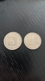 Oude munten Duitse marken. 1958 en 1975., Ophalen of Verzenden, Duitsland
