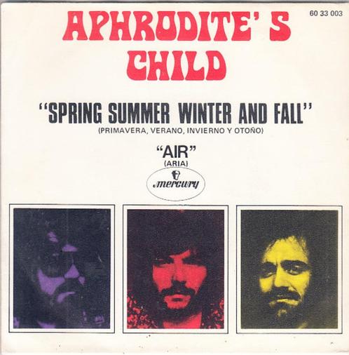 aprodites child  (d roussos) - spring summer winter and fall, Cd's en Dvd's, Vinyl Singles, Zo goed als nieuw, Single, Pop, 7 inch