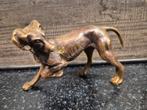 Vintage Miniature Brass Dachshund Figurine, Wiener Dog Sculp, Ophalen, Beeldje of Figuurtje