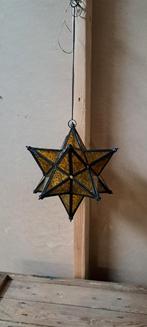 Originele Tiffany stervormige hanglamp van glas vintage, Ophalen of Verzenden, G, G, G