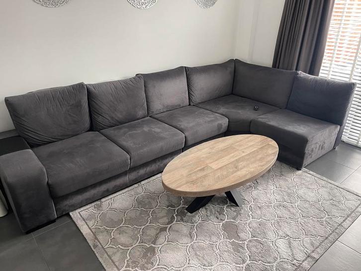 Antraciete Hoekbank - Mooi en comfortabel., Huis en Inrichting, Banken | Complete zithoeken, Zo goed als nieuw, Ophalen of Verzenden