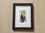 Mini tekening toekan incl lijst aquarel op papier, Minder dan 50 cm, Verzenden, Nieuw, Minder dan 50 cm