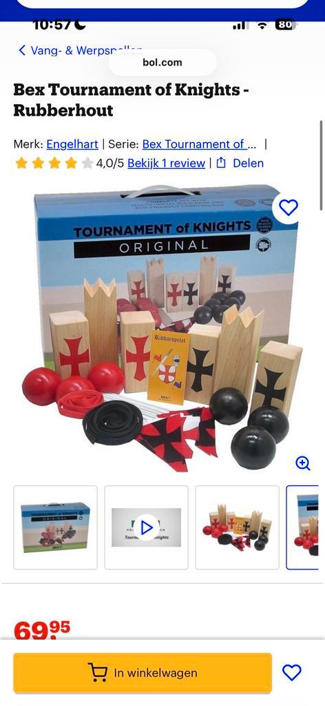 Bex Tournament of Knights - Rubberhout, Hobby en Vrije tijd, Gezelschapsspellen | Overige, Zo goed als nieuw, Ophalen of Verzenden