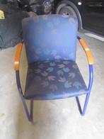 blauwe stoel, Huis en Inrichting, Stoelen, Ophalen, Gebruikt, Blauw, Metaal