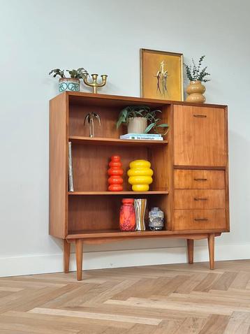 Vintage wandkast hout jaren 50/60 highboard beschikbaar voor biedingen