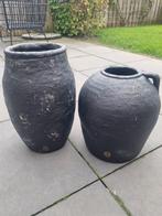 Brynxz potten 2 stuks zwart/grijs, Huis en Inrichting, Minder dan 50 cm, Zo goed als nieuw, Zwart, Ophalen