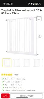 Traphekje Elise metaal wit 735-933mm 73cm, Kinderen en Baby's, Traphekjes, Ophalen of Verzenden, Zo goed als nieuw, Klemhekje