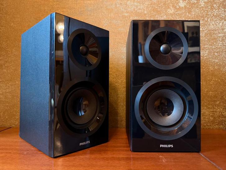 Geweldig klinkende Philips luidspreker set!, Audio, Tv en Foto, Luidsprekers, Gebruikt, Front, Rear of Stereo speakers, Philips