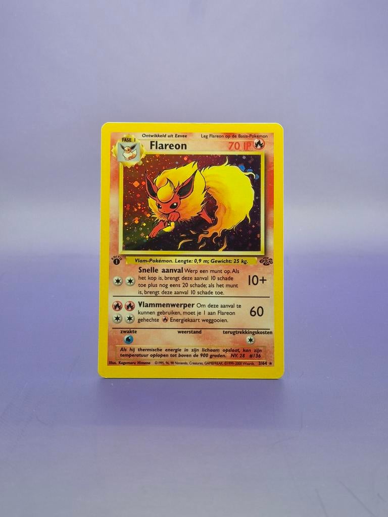 Flareon (NL) - 1st Edition Jungle 3/64, Ophalen of Verzenden, Gebruikt, Losse kaart, Foil