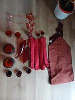 Rode Kerstdecoratie Set - Vazen, Kandelaars, Loper & Meer!, Diversen, Kerst, Ophalen of Verzenden, Zo goed als nieuw