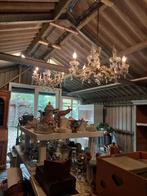 2 oude kristallen Kroonluchters, Huis en Inrichting, Lampen | Hanglampen, Ophalen, Minder dan 50 cm