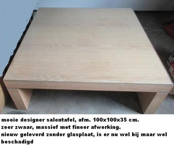 luxe designer salontafel, 100x100x35 cm.  beschikbaar voor biedingen