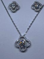 Zilveren set met echte moissaniet (lab-grown diamant)