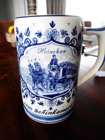 Delfts blauw Heineken bierpul Schinkemert  Venlo1990 beschikbaar voor biedingen