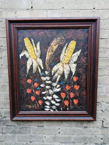 Rangé~pseudoniem W. Enneking (1923) Mais & bloemen. 58/68 cm beschikbaar voor biedingen