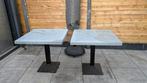 2 x Terrastafel met zink blad 80 x 80, Tuin en Terras, Ophalen, Gebruikt, Vierkant, Metaal