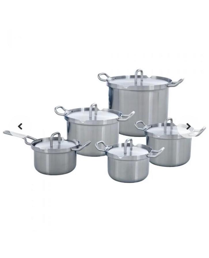 BK Q-linair Master pannenset - 5 delig - RVS, Huis en Inrichting, Keuken | Potten en Pannen, Gebruikt, Pannenset, Rvs, Ophalen