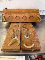 4 Proefglazen plankje voor 4 glazen, Verzamelen, Glas en Borrelglaasjes, Ophalen, Zo goed als nieuw, Overige typen