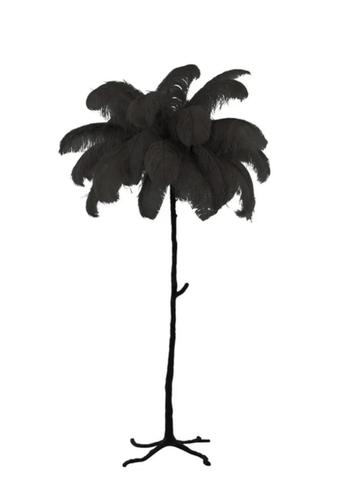 Light & Living Vloerlamp 'Feather' 180cm Kleur: Zwart beschikbaar voor biedingen