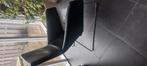 Design stoelen zwart leer, Huis en Inrichting, Stoelen, Ophalen, Gebruikt, Leer