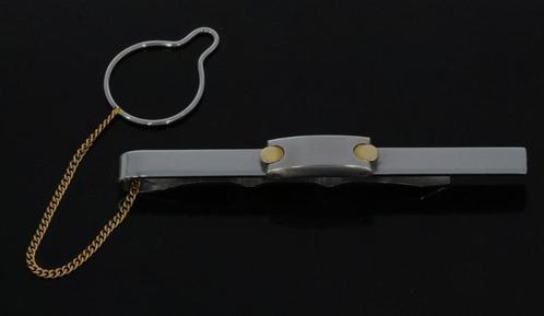 Pequignet 18k gouden met edelstalen dasklem heren broche, Sieraden, Tassen en Uiterlijk, Broches, Zo goed als nieuw, Goud, Goud