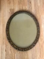 Grote antieke ovale fotolijst met glas 50x 40 goud, Ophalen of Verzenden