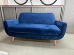 2-zits bank - Blauw - Velours stof - Zo goed als nieuw, Ophalen, Hout, 150 tot 200 cm, Tweepersoons