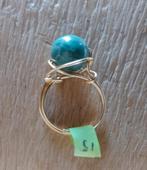 Ring van natuursteen Indiaas  Agaat, maat 15, Overige materialen, Nieuw, Ophalen of Verzenden, Kleiner dan 17