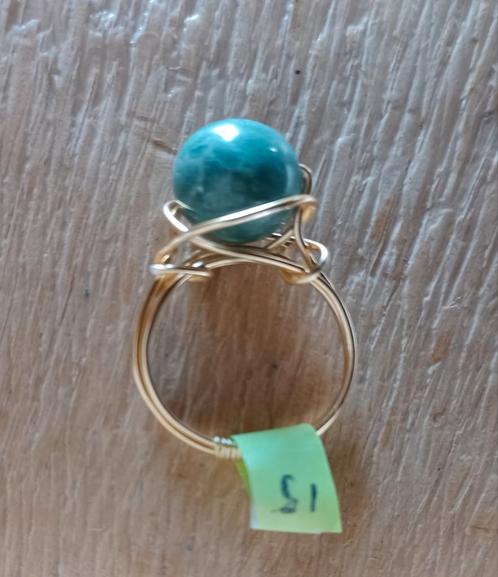 Ring van natuursteen Indiaas  Agaat, maat 15, Sieraden, Tassen en Uiterlijk, Ringen, Nieuw, Dame, Kleiner dan 17, Groen, Overige materialen