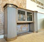 Uniek handbeschilderd vitrinekast/ taupe tv kast, Ophalen, Donyavimin@gmail.com, 100 tot 150 cm, Zo goed als nieuw