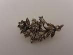 Gouden broche met in zilver gezette roosdiamanten        G80, Sieraden, Tassen en Uiterlijk, Broches, 4 tot 7 cm, Gebruikt, Overige kleuren