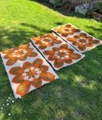 Tapijt jaren 70 oranje bloemen setprijs, Huis en Inrichting, Stoffering | Tapijten en Kleden, Ophalen, Beige, Rechthoekig