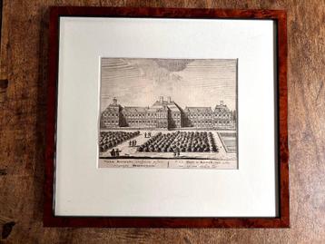 Antieke prent van een prachtig verdwenen kasteel in Rijswijk beschikbaar voor biedingen