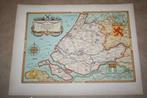 Fraaie oude provinciekaart Zuid-Holland met wapen - 1940 !!, Boeken, Atlassen en Landkaarten, Gelezen, Ophalen of Verzenden