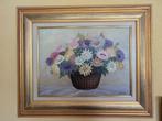 Mooi schilderij, mand met bloemen., Antiek en Kunst, Kunst | Schilderijen | Klassiek, Ophalen