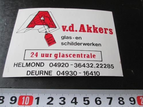 sticker helmond deurne vd akkers glas- en schilderwerken, Verzamelen, Stickers, Zo goed als nieuw, Bedrijf of Vereniging, Ophalen