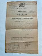 Oproepingsbrief Nationale Militie 1882, Ophalen, Landmacht, Nederland, Embleem of Badge