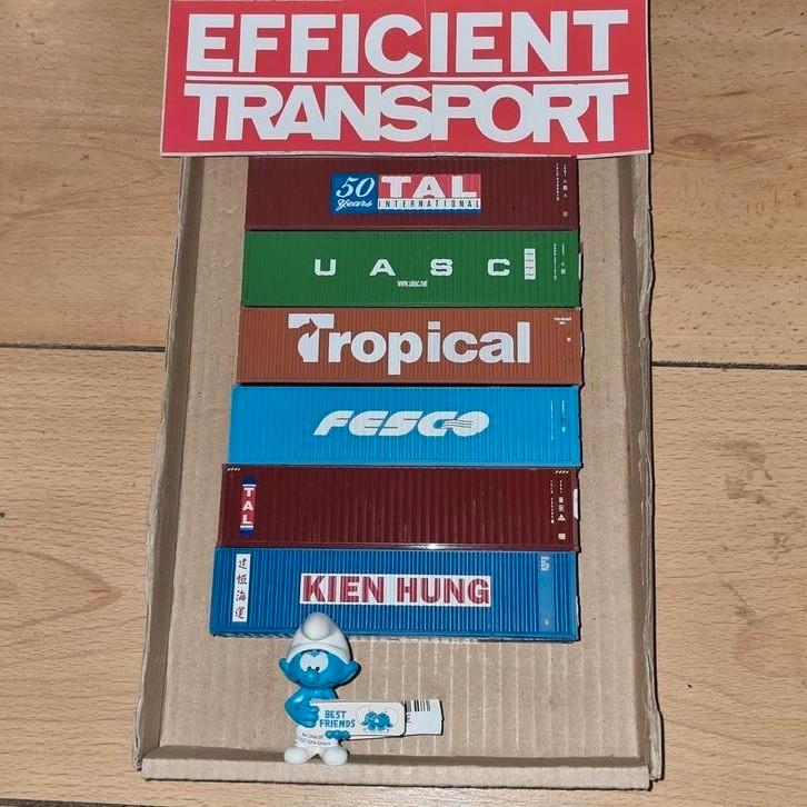 CONHTAINERS 1:87 SELECTIE VAN 6x 40'ft, Hobby en Vrije tijd, Modelauto's | 1:87, Zo goed als nieuw, Overige typen, Overige merken