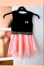 Zwart met roze jurk maat 98-104, Kinderen en Baby's, Kinderkleding | Maat 98, Ophalen of Verzenden, Zo goed als nieuw, Meisje